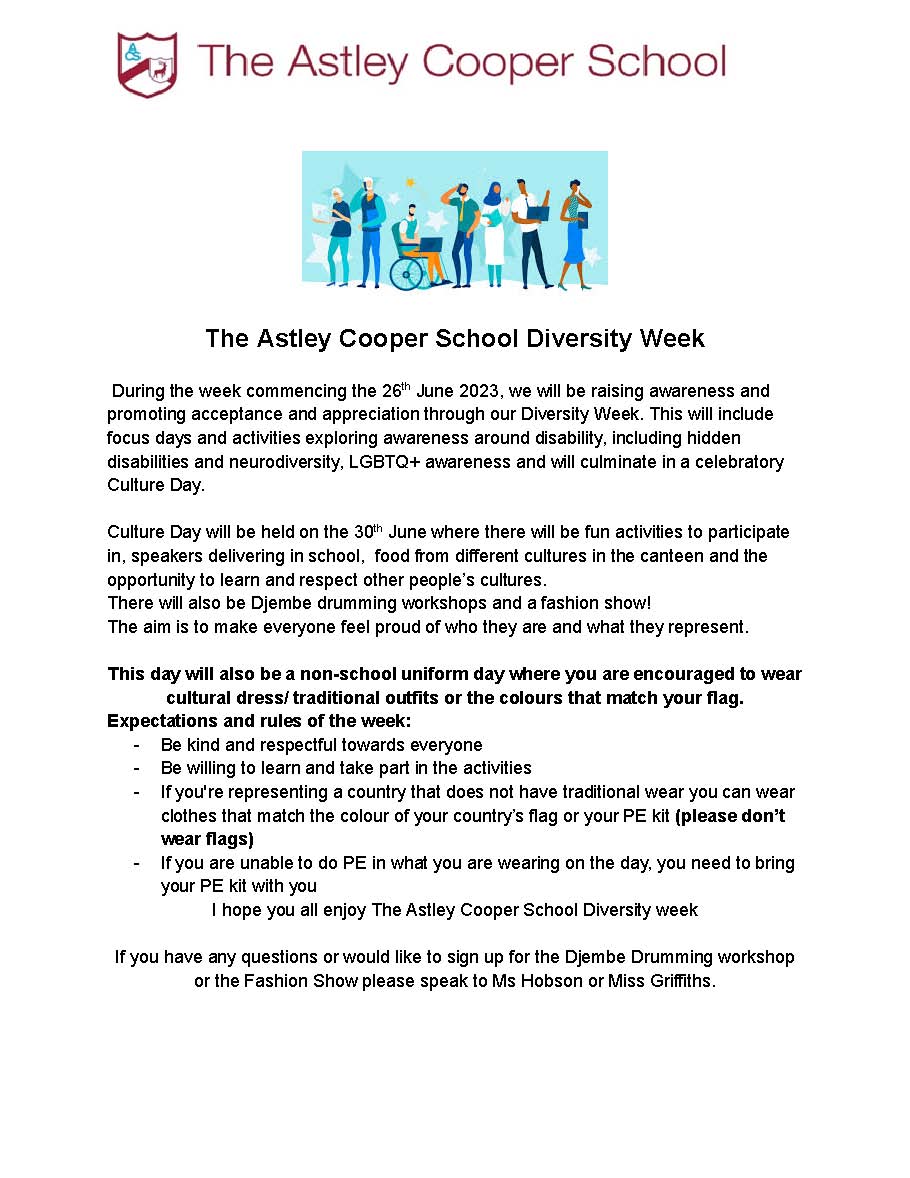 The Astley Cooper School The Astley Cooper School Diversity Week